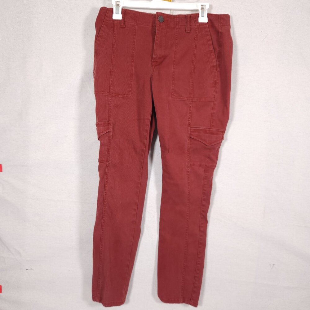 Cabi Drifter Pants Size 12 Skinny Rust Brown Flame Cargo Utility Casual